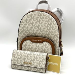 Michael Kors Jaycee Medium Zip Packet Backpack & Trifold Wallet